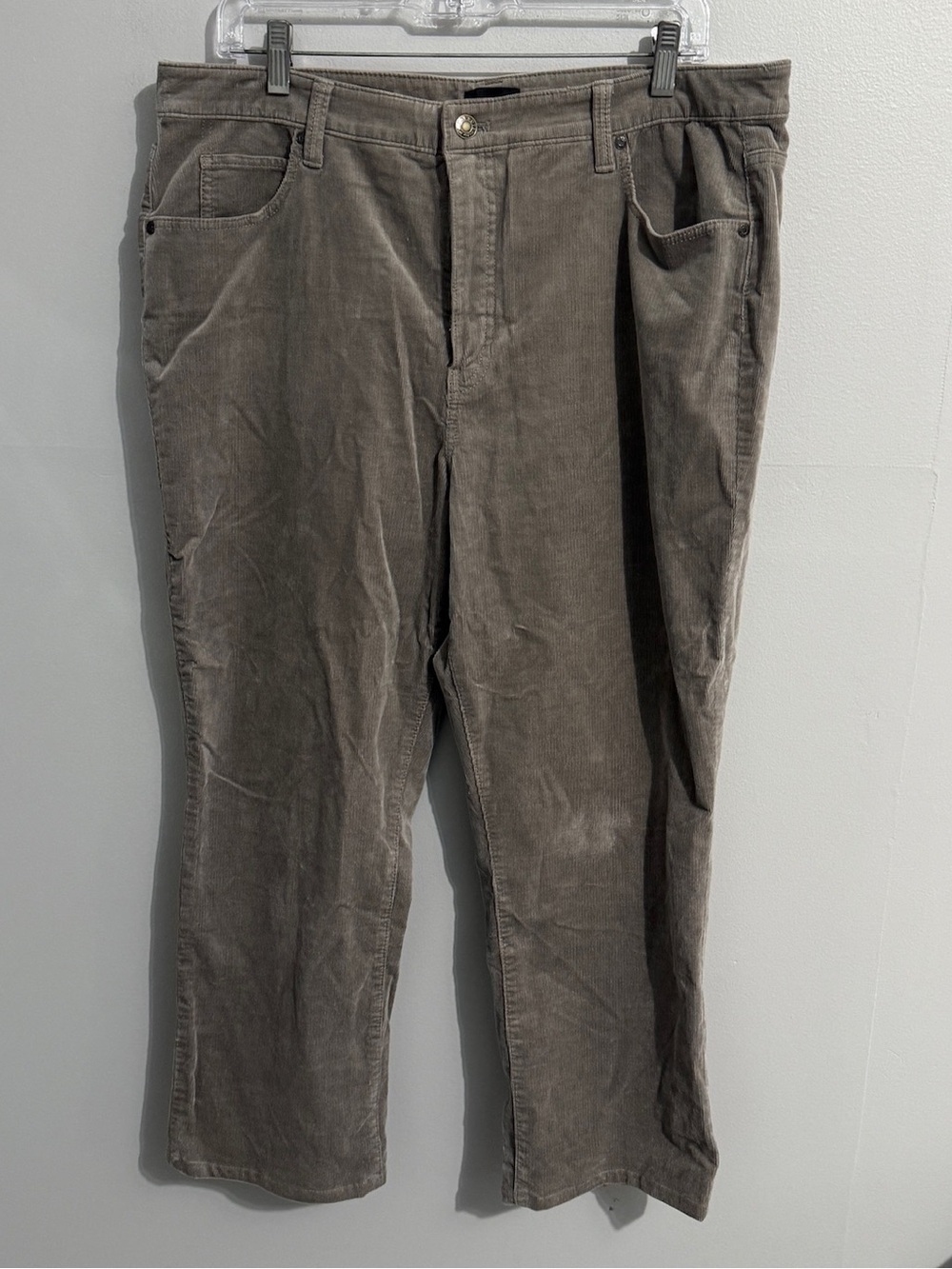 Talbots Pants Womens 16 Petite Corduroy Straight Leg Tan Casual Curvy Fit